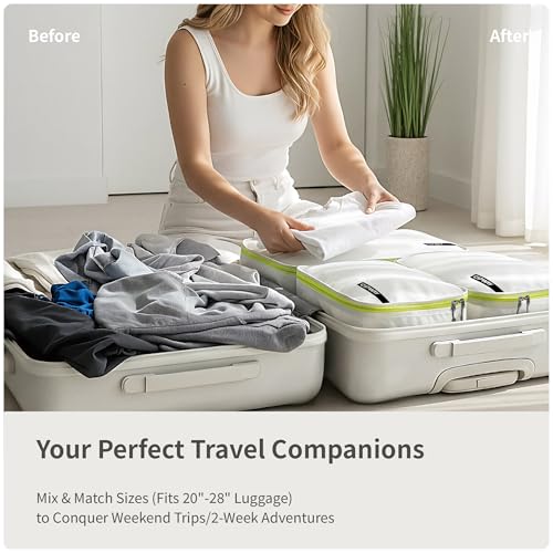 5 Set Packing Cubes for Travel White