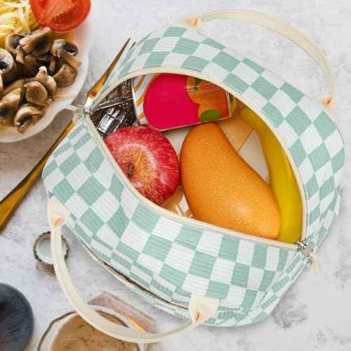 Lunch Bag for Women Men Cute Corduroy Lunch Tote Bags Reusable Insulated Lunch Box Large Capacity Reusable Insulated Cooler for Work Picnic or Travel