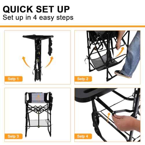 2 Pack Extra Tall Folding Camping Chair (2 Count)