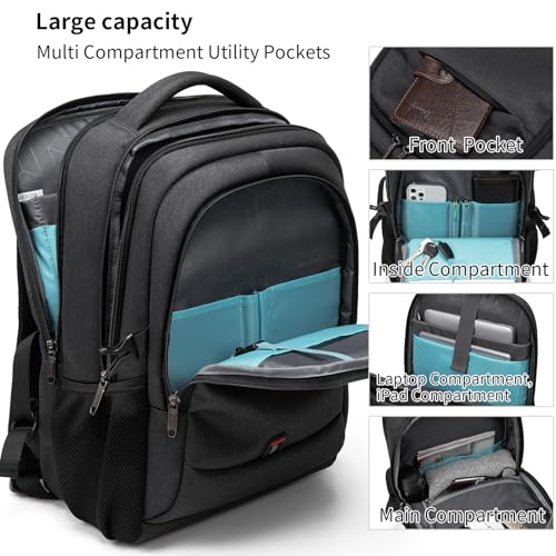 17 Inch Laptop Backpack for Travel Water Resistant College Backpack for Women Laptop Bag with USB Charging Port