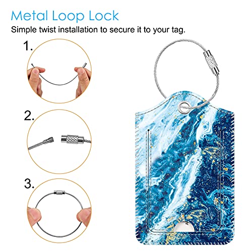 Luggage Tags Privacy Cover ID Label for Travel Bag Suitcase (2 Count)