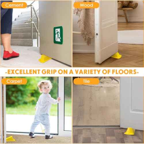 16 Pcs Heavy Duty Rubber Door Stops Wedge Stackable (16 Count)