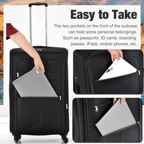 Softside Luggage Set Lightweight 3 Piece Suitcase with Duffel Bag (3 Count)