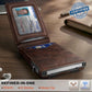 Men Slim Magnetic Leather Wallet Metal Case Money Clip 9 Cards