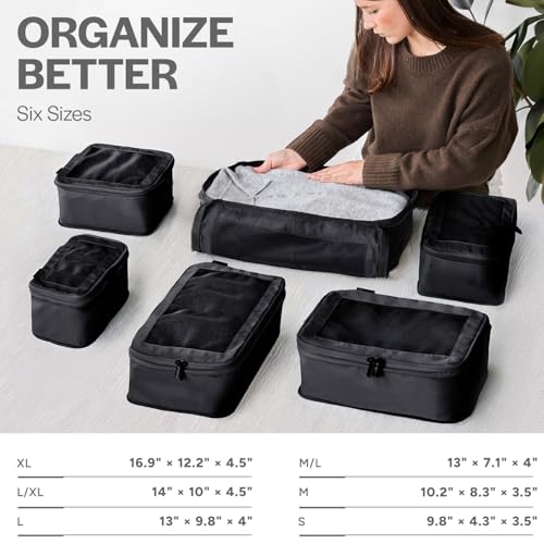 Compression Packing Cubes for Travel (6 Count)