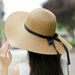 Womens Straw Hat Foldable Wide Brim Floppy Beach Sun Hat for Women Roll up Cap UPF 50+ Adjustable Strap Vacation