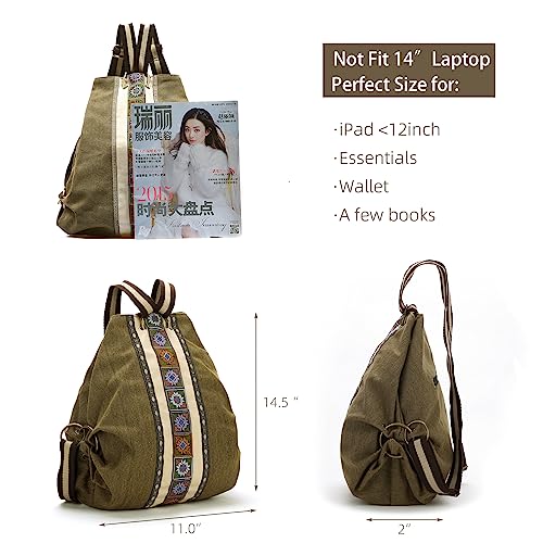 Women Canvas Backpack Daypack Casual Shoulder Bag