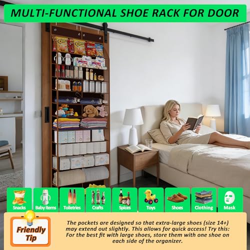 24 Pair Over Door Shoe Organizer for Family & Kids (12 Count)