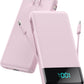 Portable Charger for iPhone with Built in Cables and Wall Plug,Upgraded 13800mAh Fast Charging USB C Power Bank,4 Outputs Travel Essential Battery Pack Compatible with iPhone 15/14/13/12,Samsung-Pink