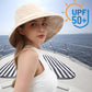 Womens Sun Hats Wide Brim Reversible Bucket Cotton Hat Packable Summer Travel Cap with Hat Clip