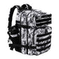 Military Tactical Backpack for Men and Women 45L Army 3 Days Assault Pack Bag Large Rucksack with Molle System Black and white