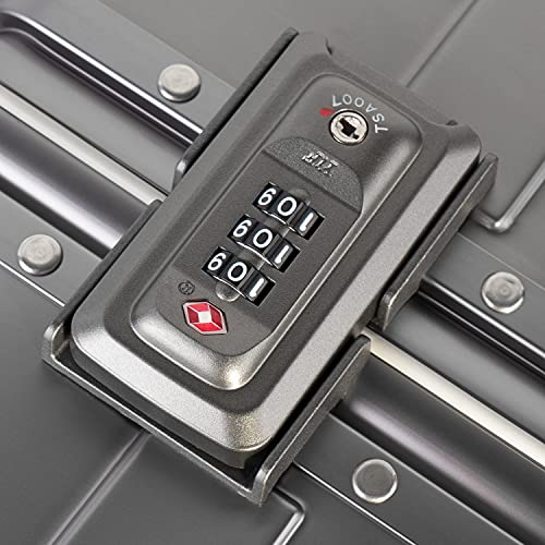 All Aluminum Carry On Luggage with TSA Locks Zipperless Alloy Metal Hard Shell Spinner Suitcase