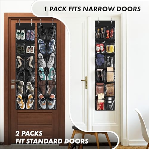12 Pockets Large Over Door Shoe Organizer (2 Count)