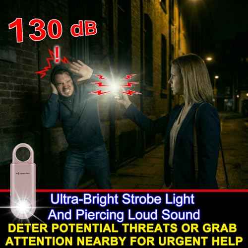 130db Personal Safety Alarm with Ultra Bright Strobe Light. Lemon Yellow