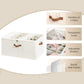 StorageWorks Shoe Organizer for Closet, Fits up to 24 Pairs, Shoe Cubby Storage Containers with Adjustable Dividers and Clear Cover, Beige