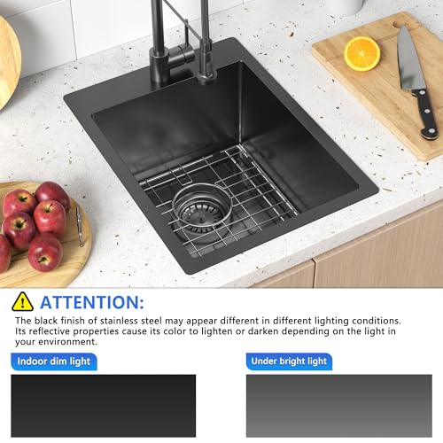 15x20x9 Bar Sink Drop In Black