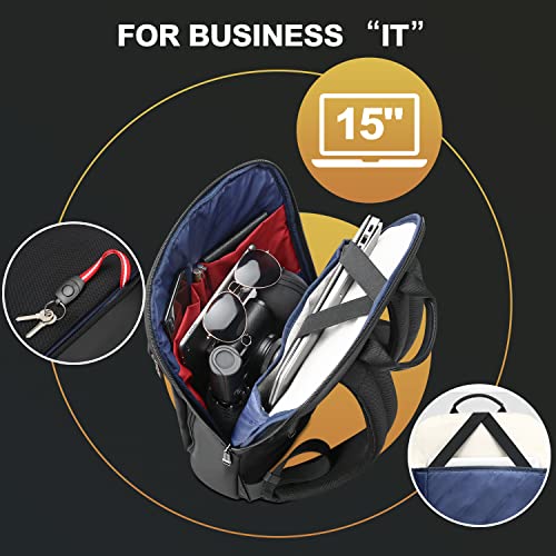 15 inch Super Slim Laptop Backpack Men Anti Theft Waterproof Backpack Light Smart Business Computer Backpack Casual Daypack Black