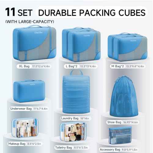 11 Set Packing Cubes for Travel (11 Count)
