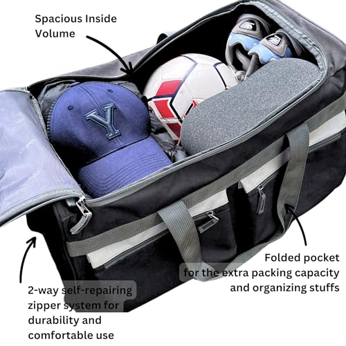 29 inch Jumbo Size 8 Pockets Wheeled Rolling Duffel Bag Water Resistant Luggage Lightweight Travel Suitcase with Retractable Handle
