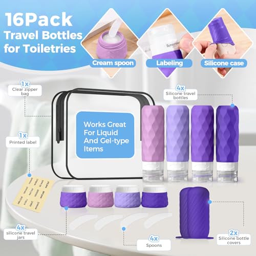 16Pack Travel Bottles for Toiletries (16 Count)