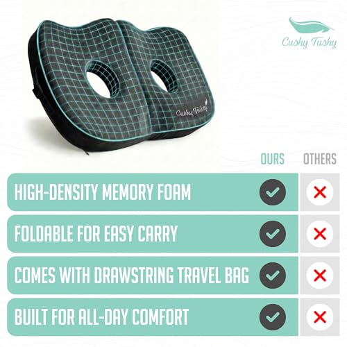 Seat Cushion Premium Foldable Sit Bone Cushion for Pressure Relief