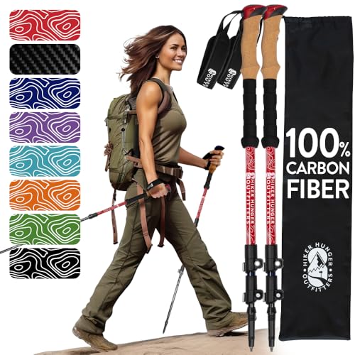 100% Carbon Fiber Trekking Poles by USA Brand (2 Count)