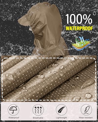 Hooded Rain Poncho Packable Waterproof Unisex Raincoat with Pocket