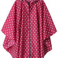 Adult Rain Poncho Waterproof Hooded Zipper Raincoat with Pockets