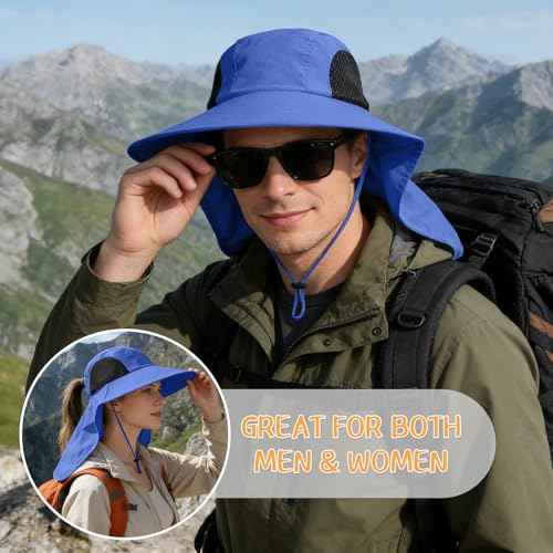 Sun Hat for Men Women with Neck Flap