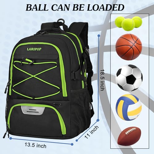 Basketball Backpack Large Sports Basketball Bag with Dedicated Ball Slot & Ventilated Shoe Compartment for Soccer Volleyball Gym Training Travel