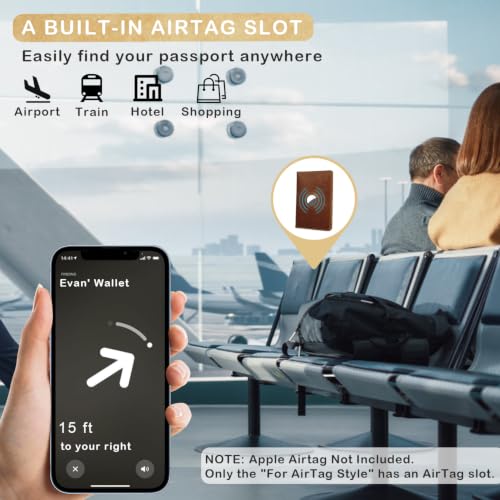 Airtag Passport Holder for Women Men Travel