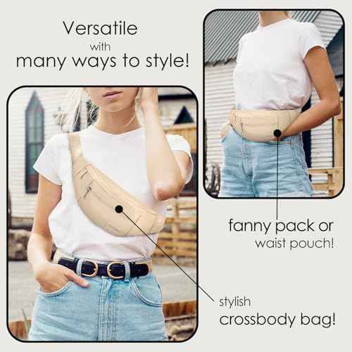 Small Khaki Crossbody Bags for Men Women Sling Fanny Pack with Key Chain