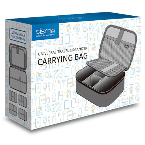 Travel Electronics Organizer Small Carrying Case for Cables Phone Chargers USB Plugs Power Cords Earbuds Adapter Tech Accessories Pouch