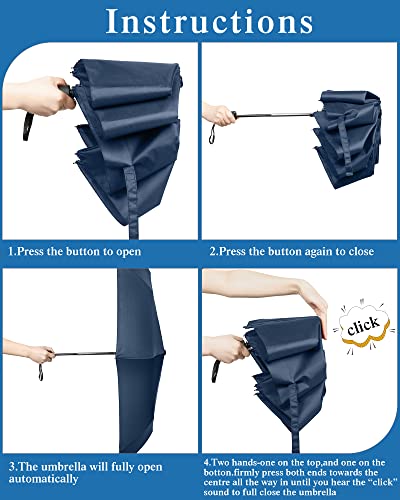 4 Pack Windproof Travel Umbrella Compact Automatic Folding Umbrellas for Rain Lightweight Portable Umbrella Gift for Men Women Backpack & Car Essentials (4 Count)
