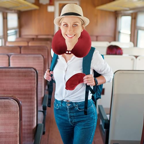 Pure Memory Foam Travel Pillow Set for Adults (2 Count)