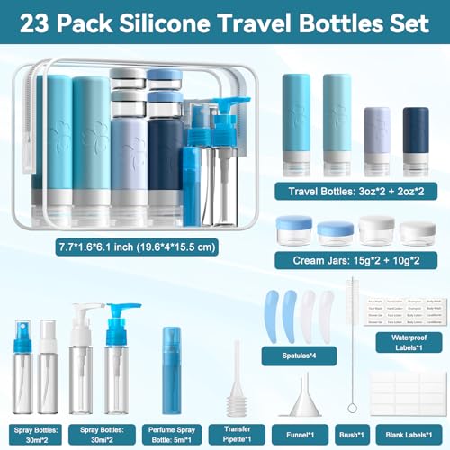 23 Pack Travel Bottles for Toiletries (23 Count)