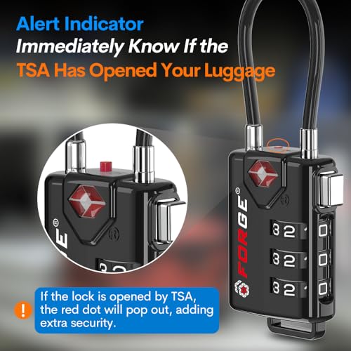 TSA Approved Cable Luggage Locks (4 Count)
