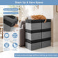 Large 17" 42 Quarts Collapsible Stackable Storage Bins with Lids [3 (3 Count)