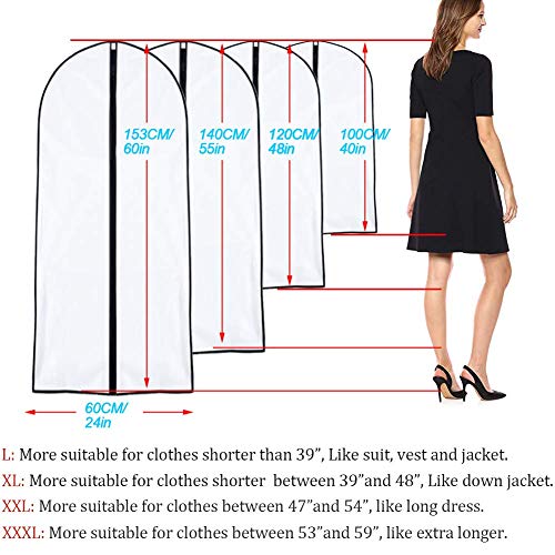 Garment Bags for Hanging Clothes 24'' x 48'' (6 Count)