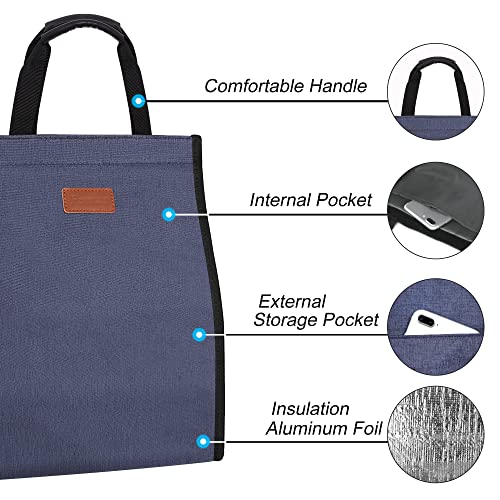 Lunch Bags for Women Insulated Reusable Lunch Tote with Internal Pocket
