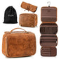 Hanging Toiletry Bag for Men PU Leather Shaving Dopp Kit