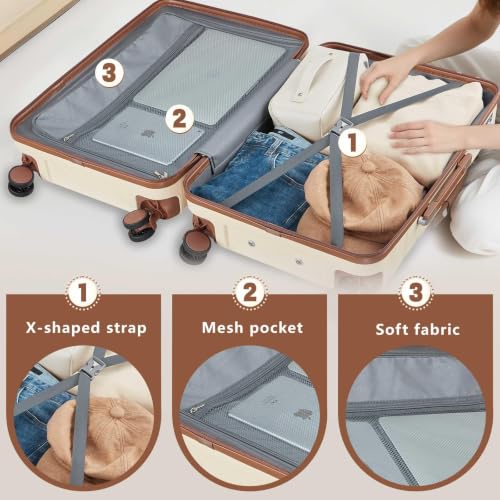 Luggage Sets with TSA Lock Hardside PC+ABS Carry On expandable Suitcase with Spinner Wheels Lightweight Rolling Travel Luggage Sets with YKK