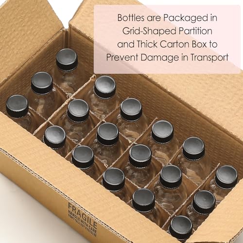 18 Pack 2 oz Small Clear Glass Bottles w (18 Count)