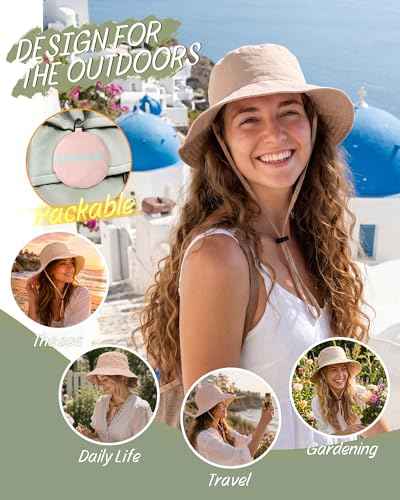 Water Resistant UPF 50+ Sun Bucket Hat Packable Brimmed for Women Men
