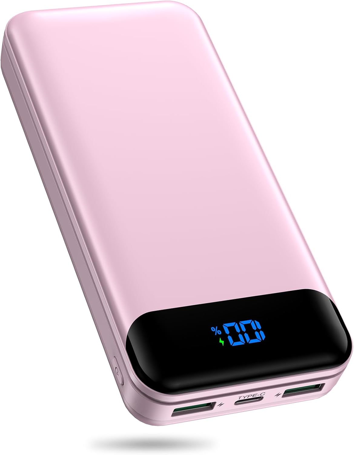 Portable Charger Power Bank 40000mAh Powerbank PD 30W and QC 4.0 Fast Charging External Battery Pack with USB-C LED 3 Outputs & 2 Inputs Portable Charging for iPhone 15 14 13 (Pink) - Roamly