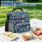 Double Layer Cooler Insulated Lunch Bag Adult Lunch Box Large Tote Bag for Men (Cactus)
