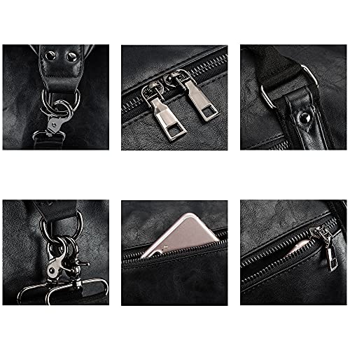 Leather Travel Bag with Shoe Pouch