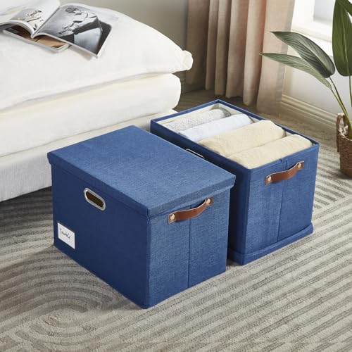 17" Large Fabric Storage Box with Lids (3 Count)