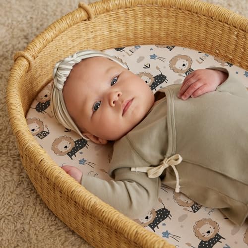 Stretch Fitted Bassinet Sheet Set BROLEX 2 Pack Cradle Sheets for Bassinet Pad (2 Count)