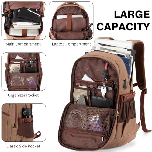Vintage Canvas Laptop Backpack for Men and Women